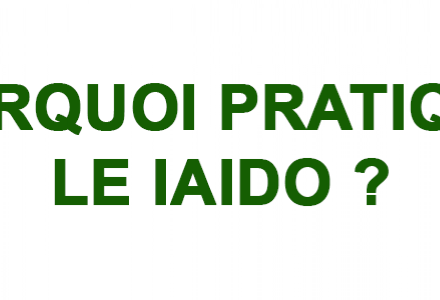 POURQUOI PRATIQUER LE IAIDO ?